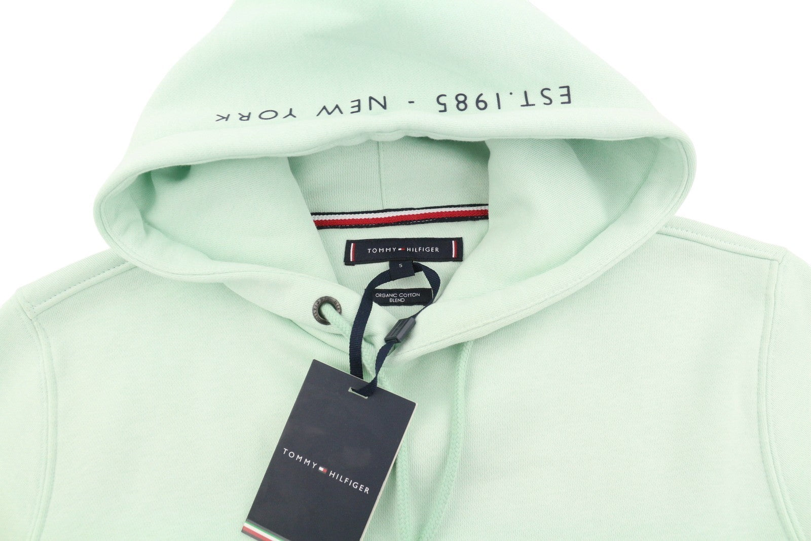 TOMMY HILFIGER Pocket Placement Men Hoodie S Minty Essence Kangaroo Pullover