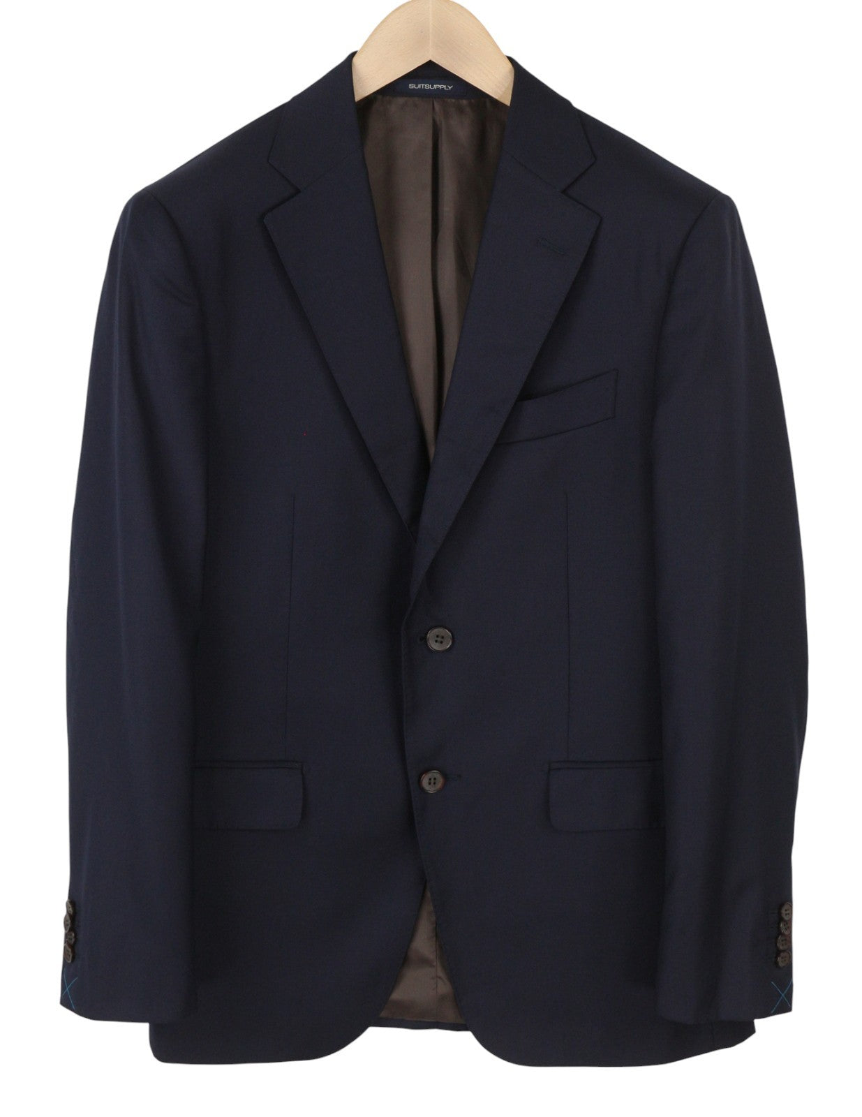 SUITSUPPLY Napoli Single Breasted Men Blazer UK38R Blue Pure Wool Notch Lapel