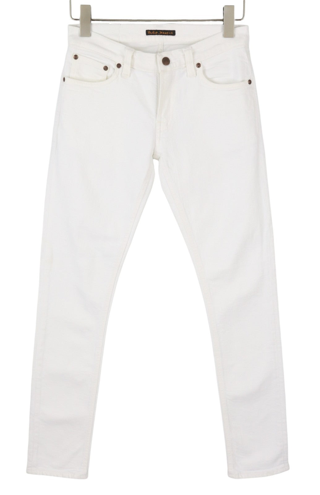 NUDIE JEANS Long John Blazing White Men Jeans W28/L32 Skinny Fit Organic Denim