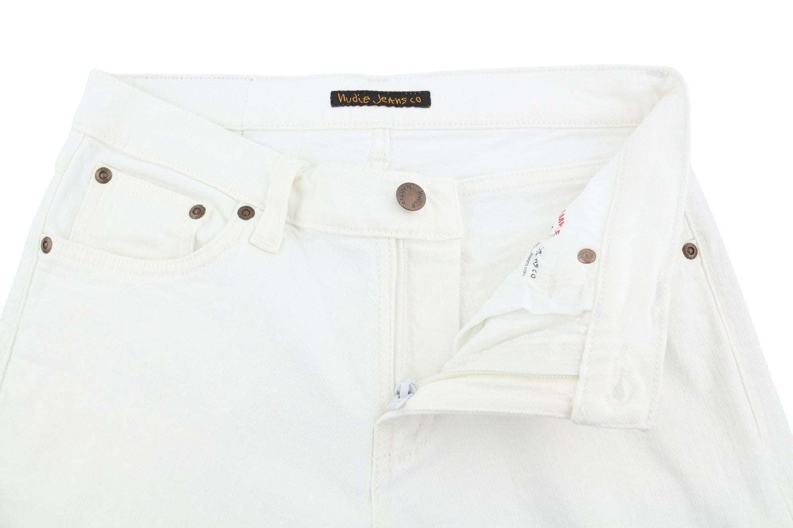 NUDIE JEANS Long John Blazing White Men Jeans W28/L32 Skinny Fit Organic Denim