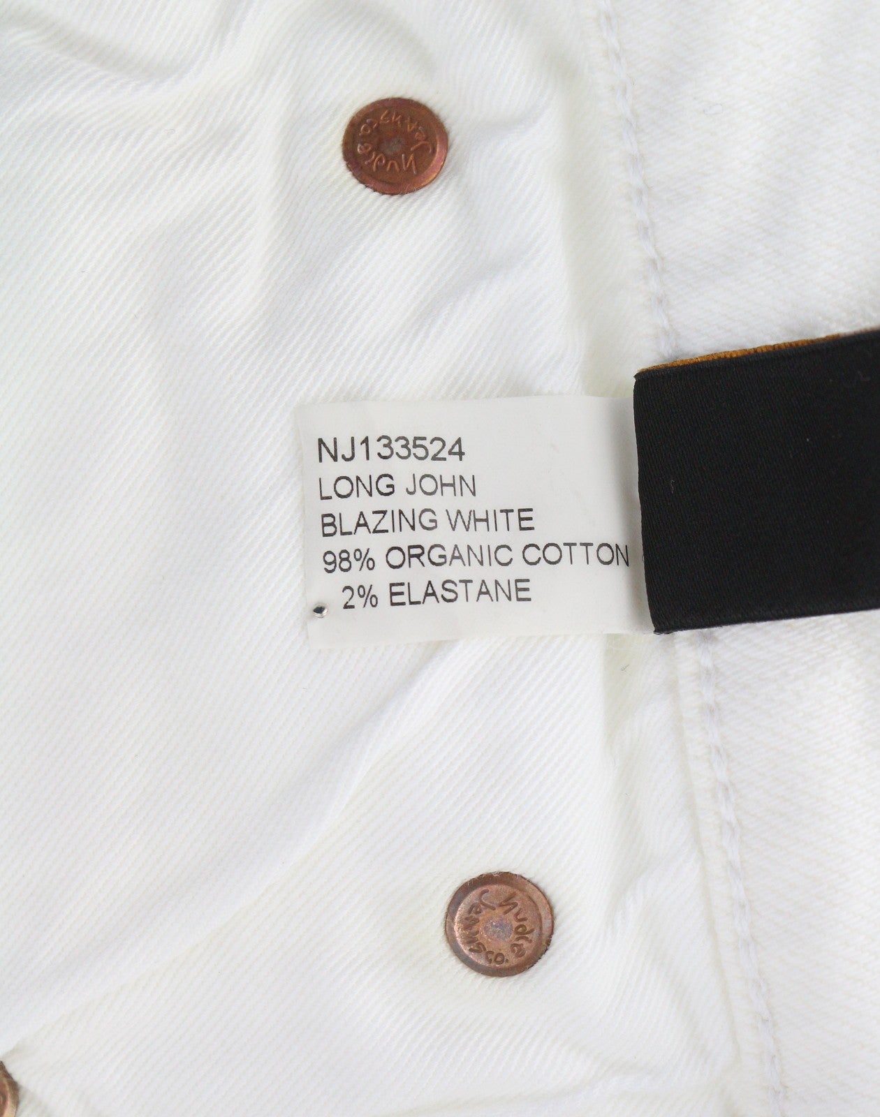 NUDIE JEANS Long John Blazing White Men Jeans W28/L32 Skinny Fit Organic Denim