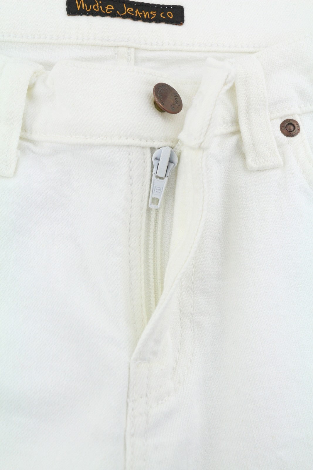 NUDIE JEANS Long John Blazing White Men Jeans W28/L32 Skinny Fit Organic Denim