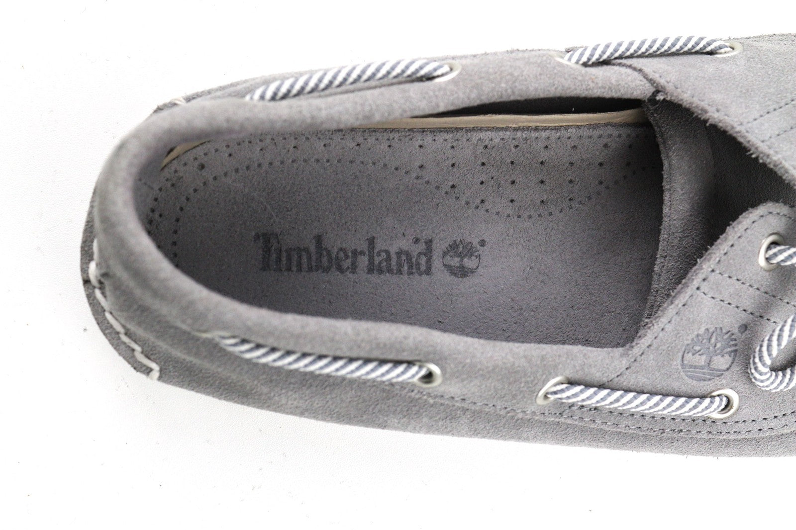 TIMBERLAND A43W1 Men's UK10.5 EU45 Grey Leather Slip On Boat Loafers Almond Toe