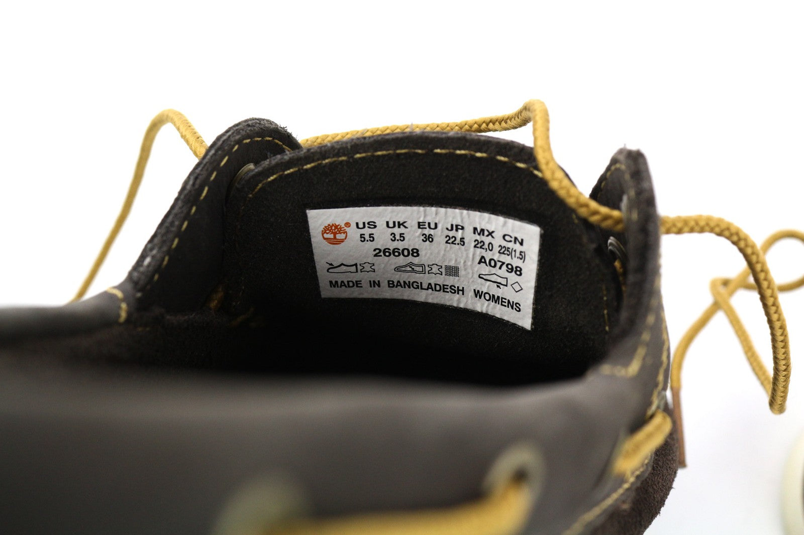 TIMBERLAND 26608 moteriški tamsiai rudi odiniai žemakulniai batai su raišteliais, dydis UK3.5 EU36 