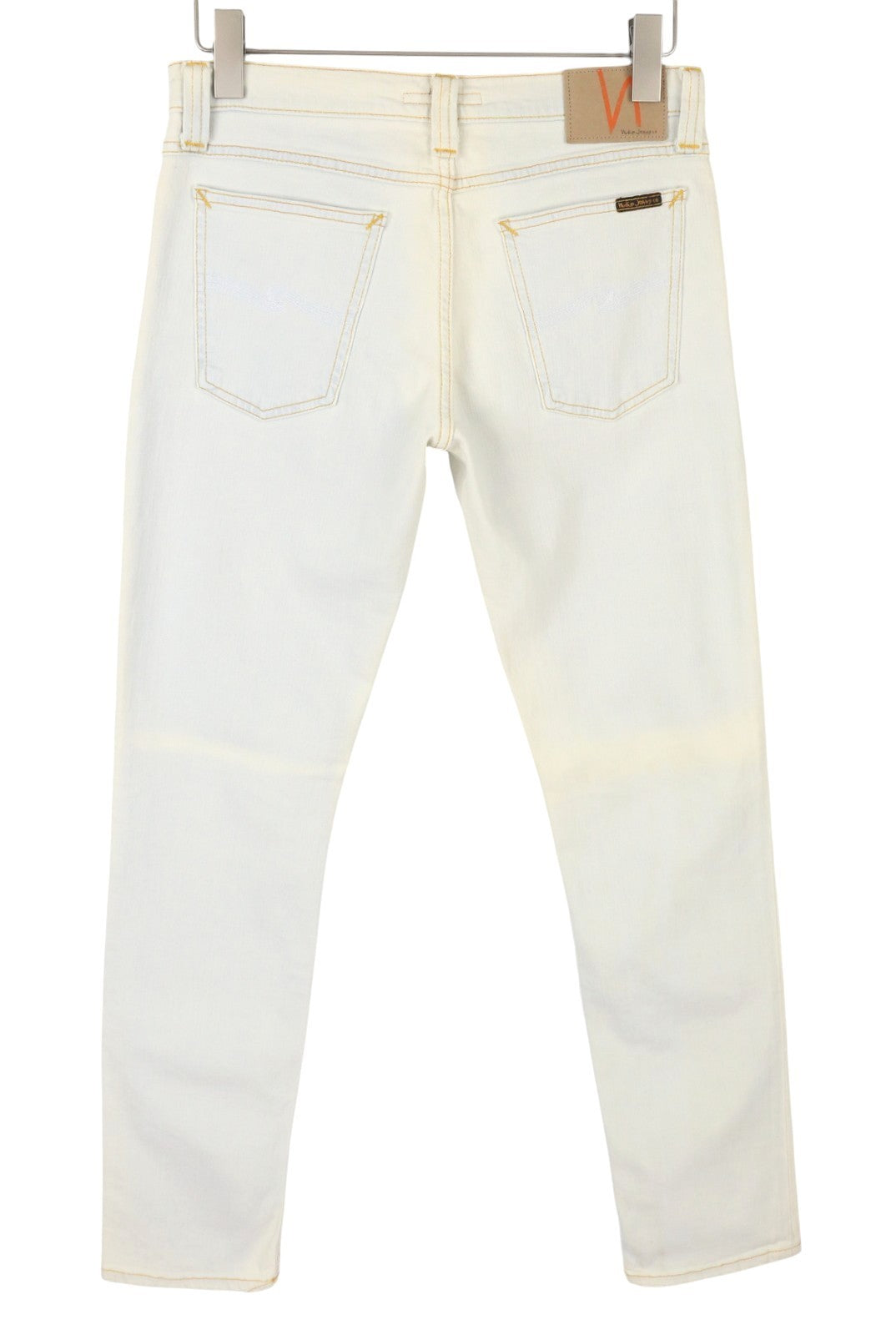 NUDIE JEANS Tube Kelly Org. Bleach White vyriški džinsai W29/L32 išblukinto aptempto kirpimo 