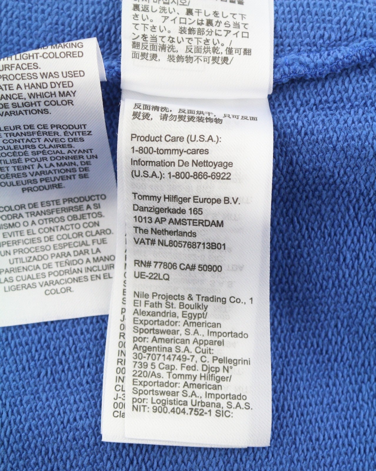 TOMMY HILFIGER RLX Vintage Vars Men Sweatshirt L Blue Logo Crew Neck Pullover