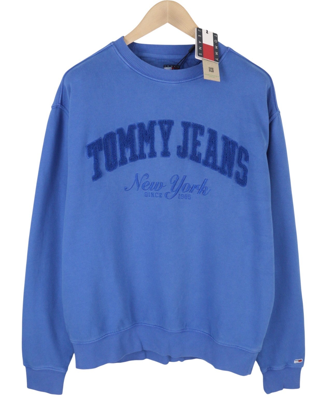 TOMMY HILFIGER RLX Vintage Vars Men Sweatshirt L Blue Logo Crew Neck Pullover