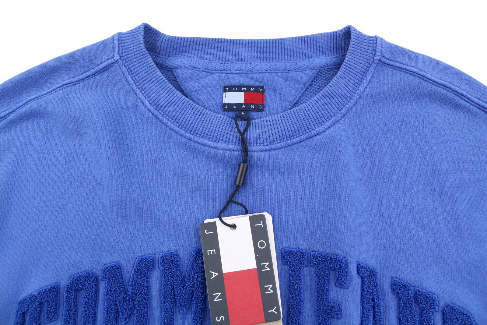 TOMMY HILFIGER RLX Vintage Vars Men Sweatshirt L Blue Logo Crew Neck Pullover