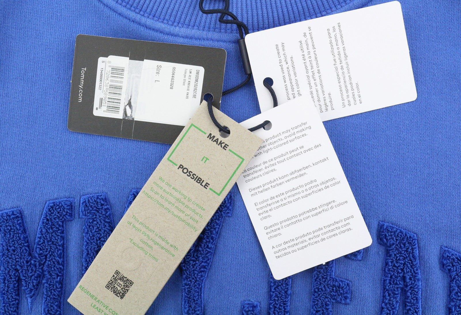 TOMMY HILFIGER RLX Vintage Vars Men Sweatshirt L Blue Logo Crew Neck Pullover