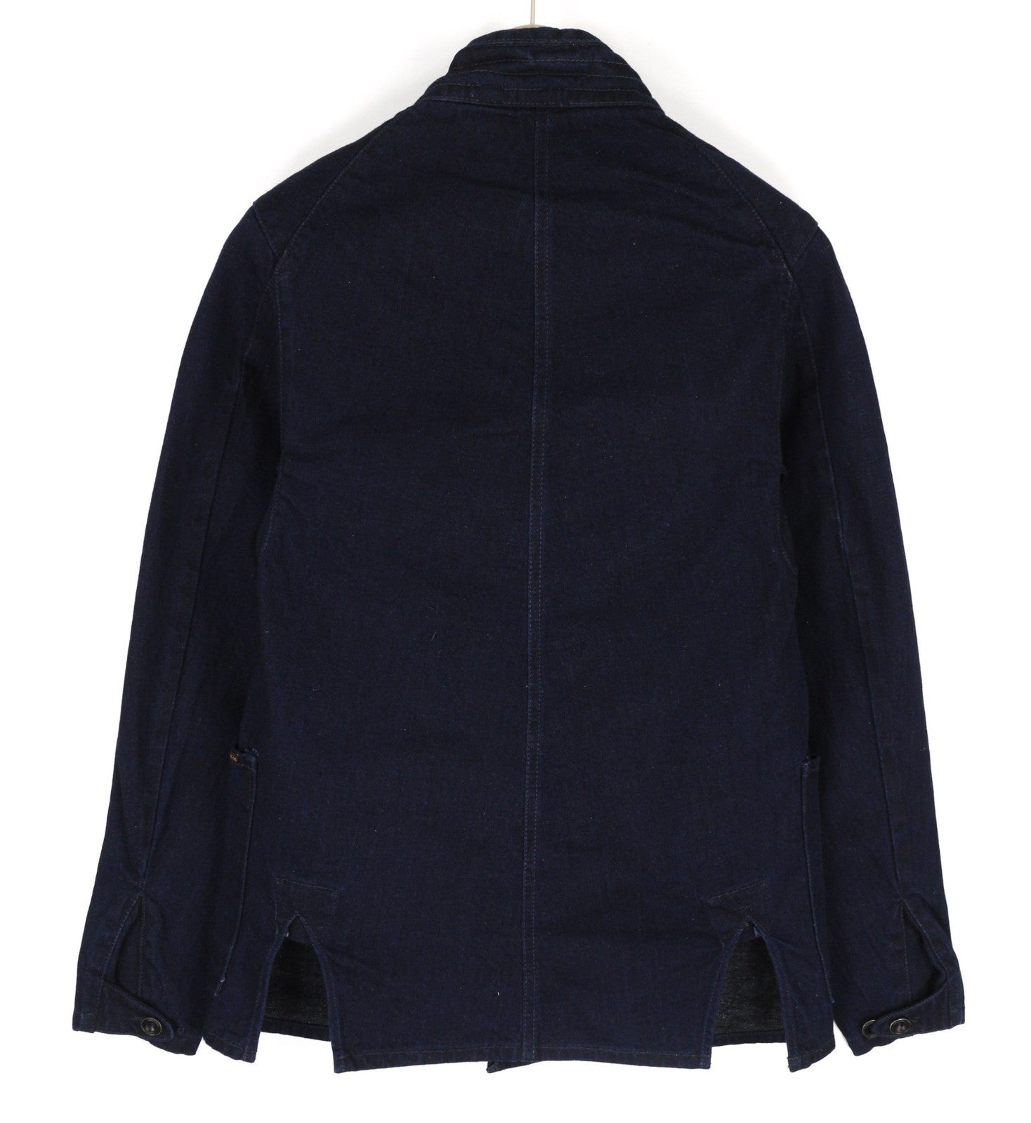 NUDIE JEANS Julius Men's XS Core Blue Organic Jacket Button Pockets Lined