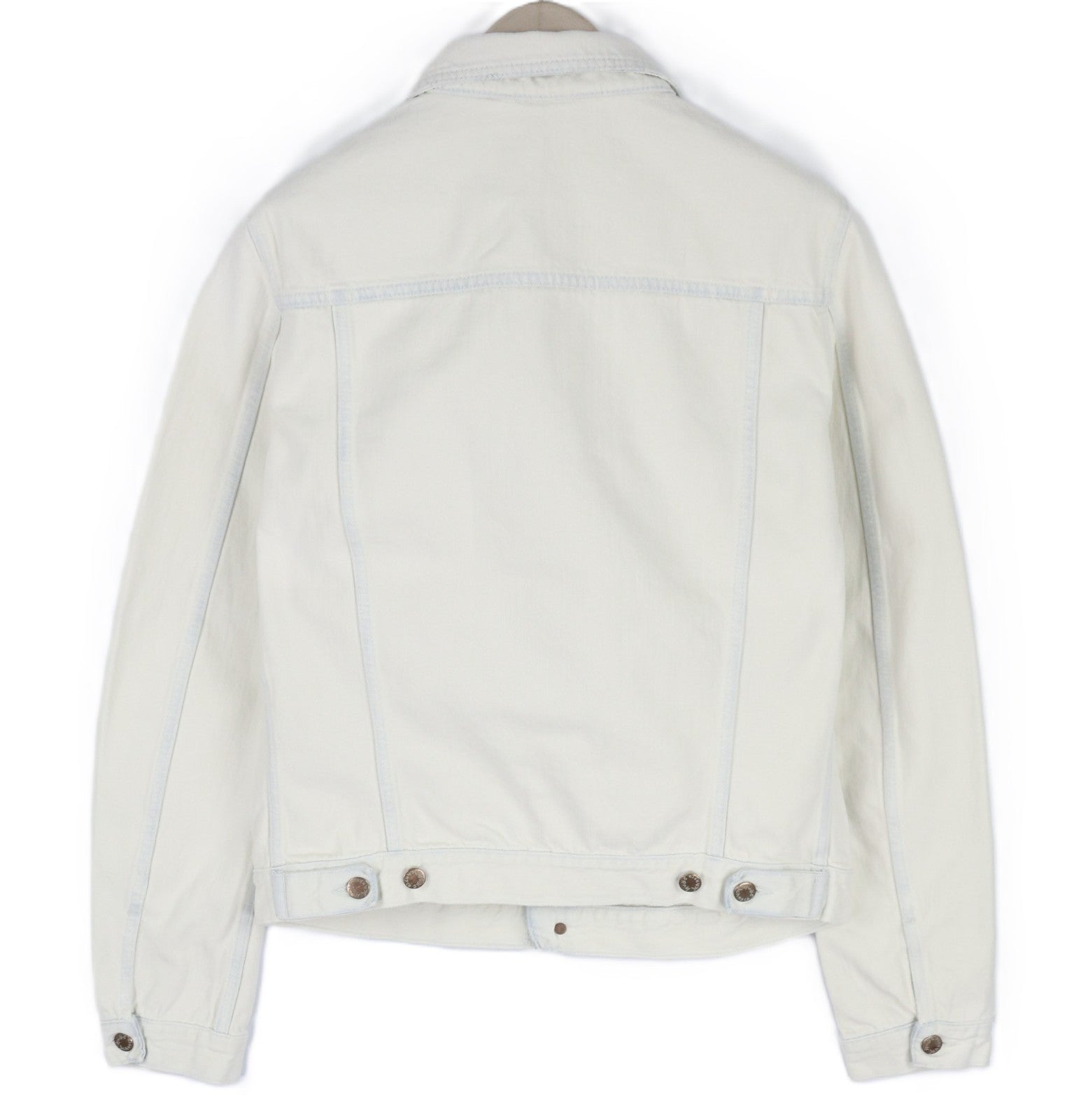 NUDIE JEANS Terry vyriška L dydžio „Extreme Bleach Light“ džinsinė striukė su sagų išskleidimu 