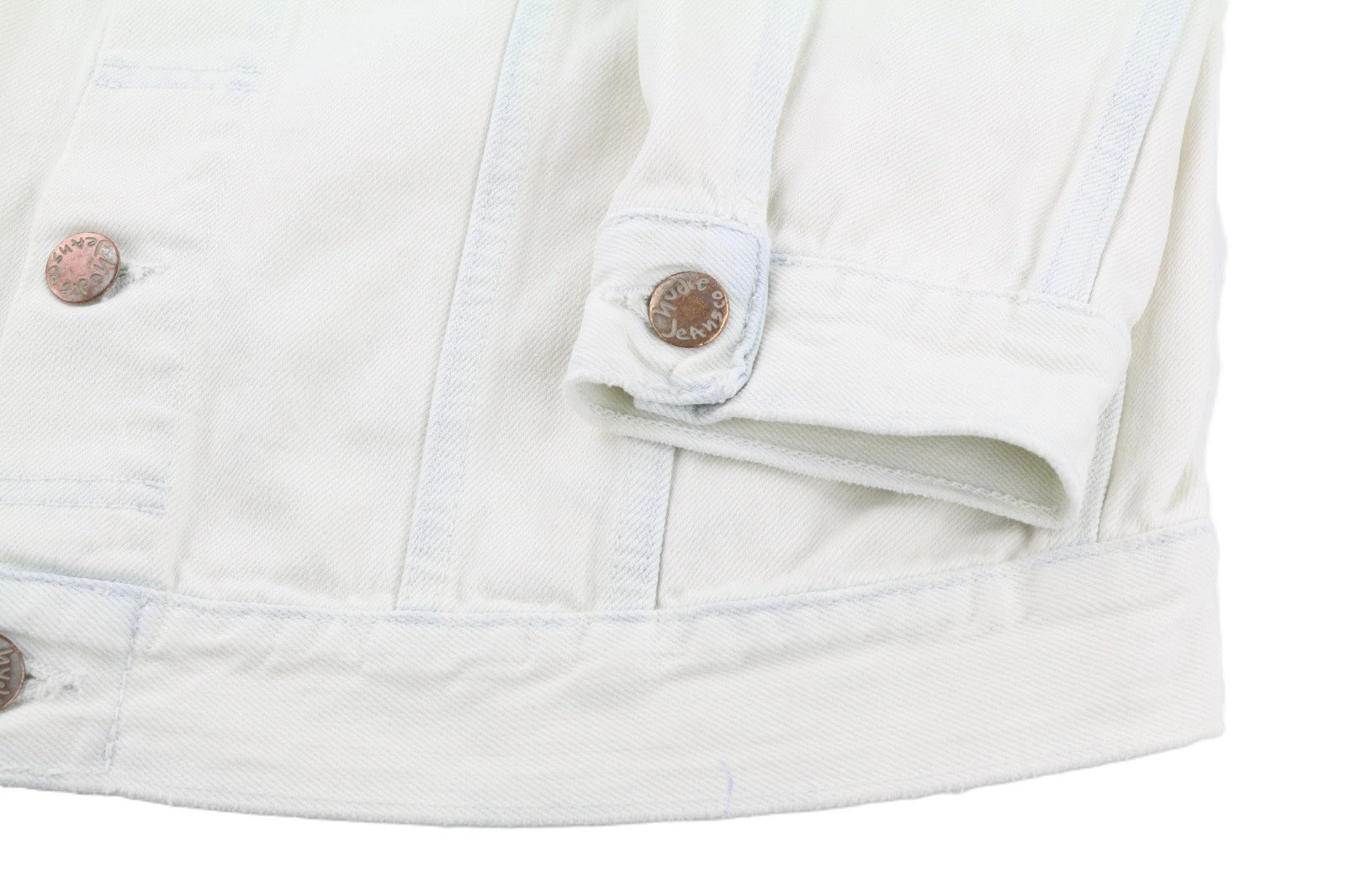 NUDIE JEANS Terry vyriška L dydžio „Extreme Bleach Light“ džinsinė striukė su sagų išskleidimu 