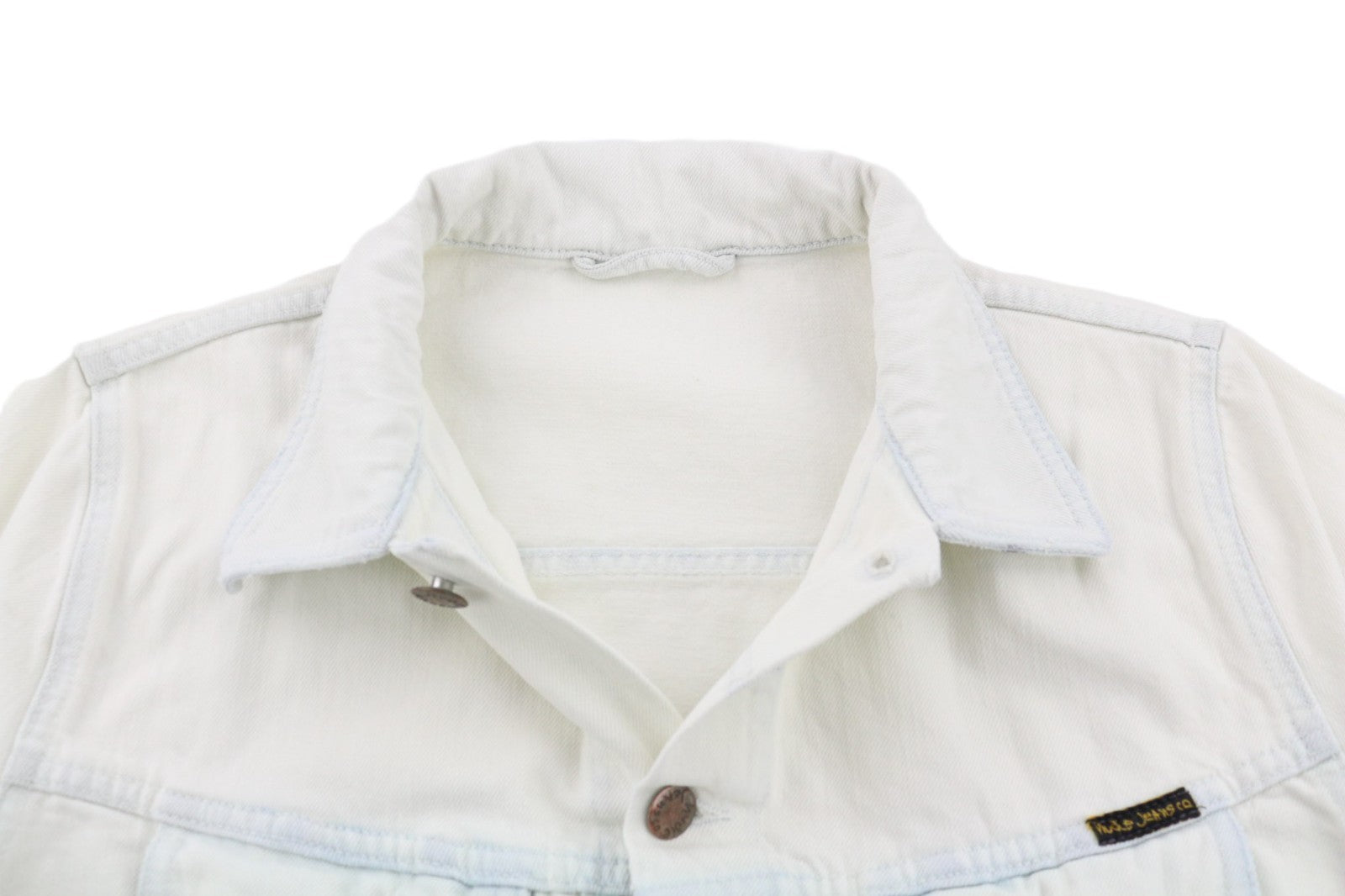 NUDIE JEANS Terry vyriška M Extreme Bleach Light džinsinė striukė su sagomis 