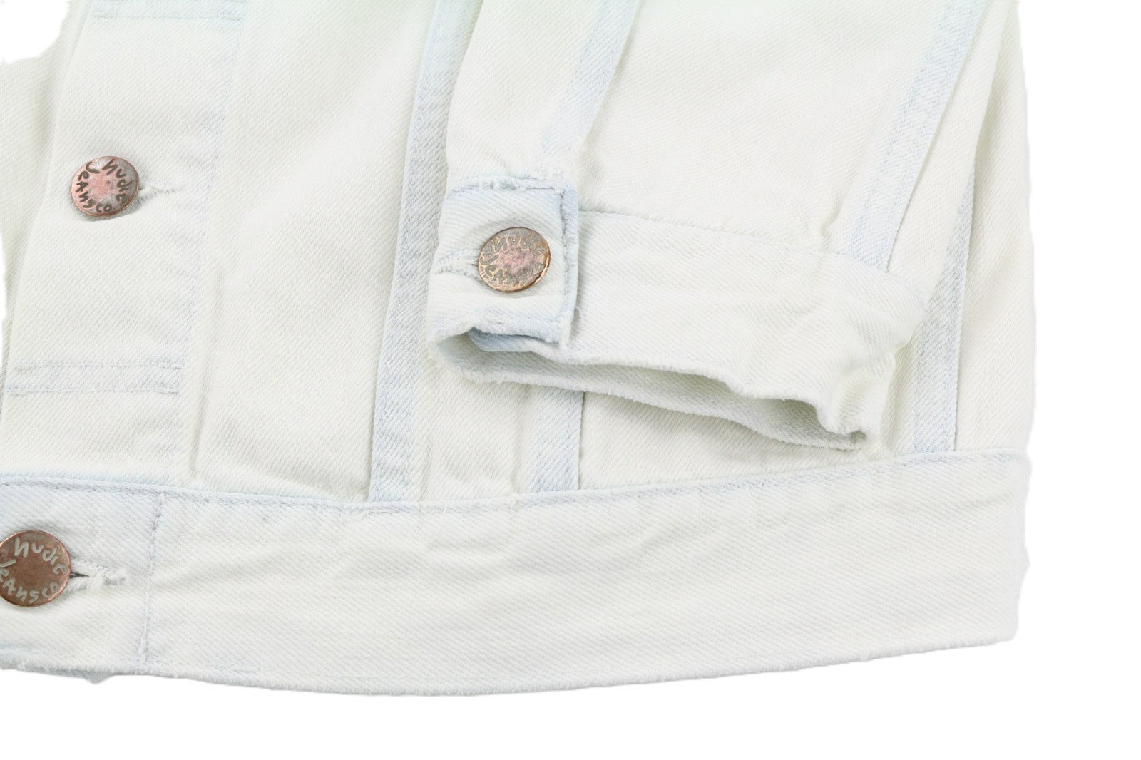 NUDIE JEANS Terry vyriška M Extreme Bleach Light džinsinė striukė su sagomis 