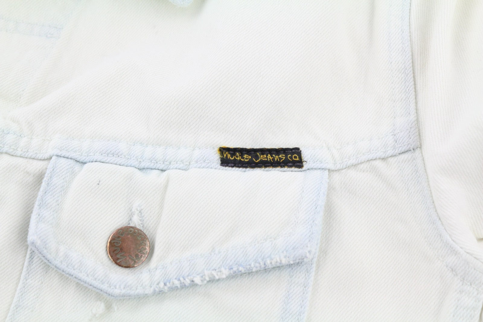 NUDIE JEANS Terry vyriška M Extreme Bleach Light džinsinė striukė su sagomis 