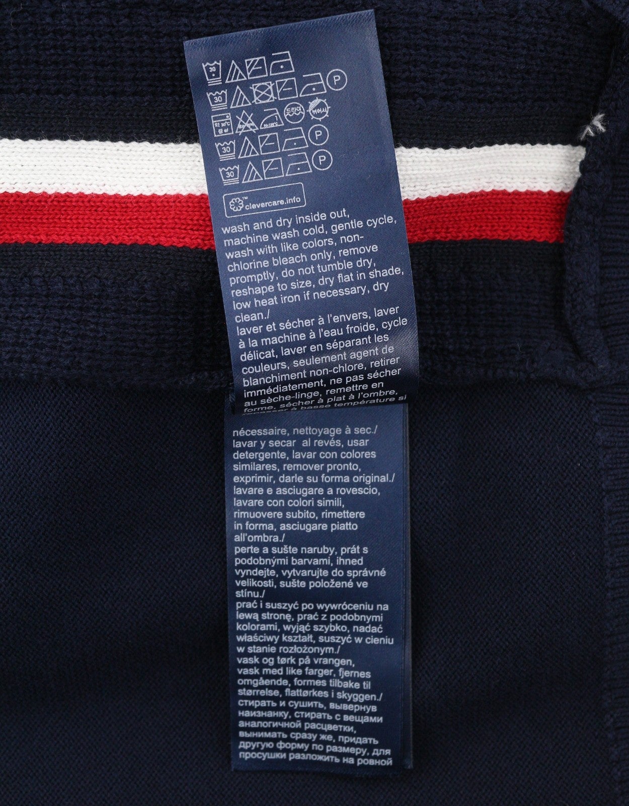 TOMMY HILFIGER THFlex Global Stripe Men Jumper 2XL Travel Comfort Hooded Navy