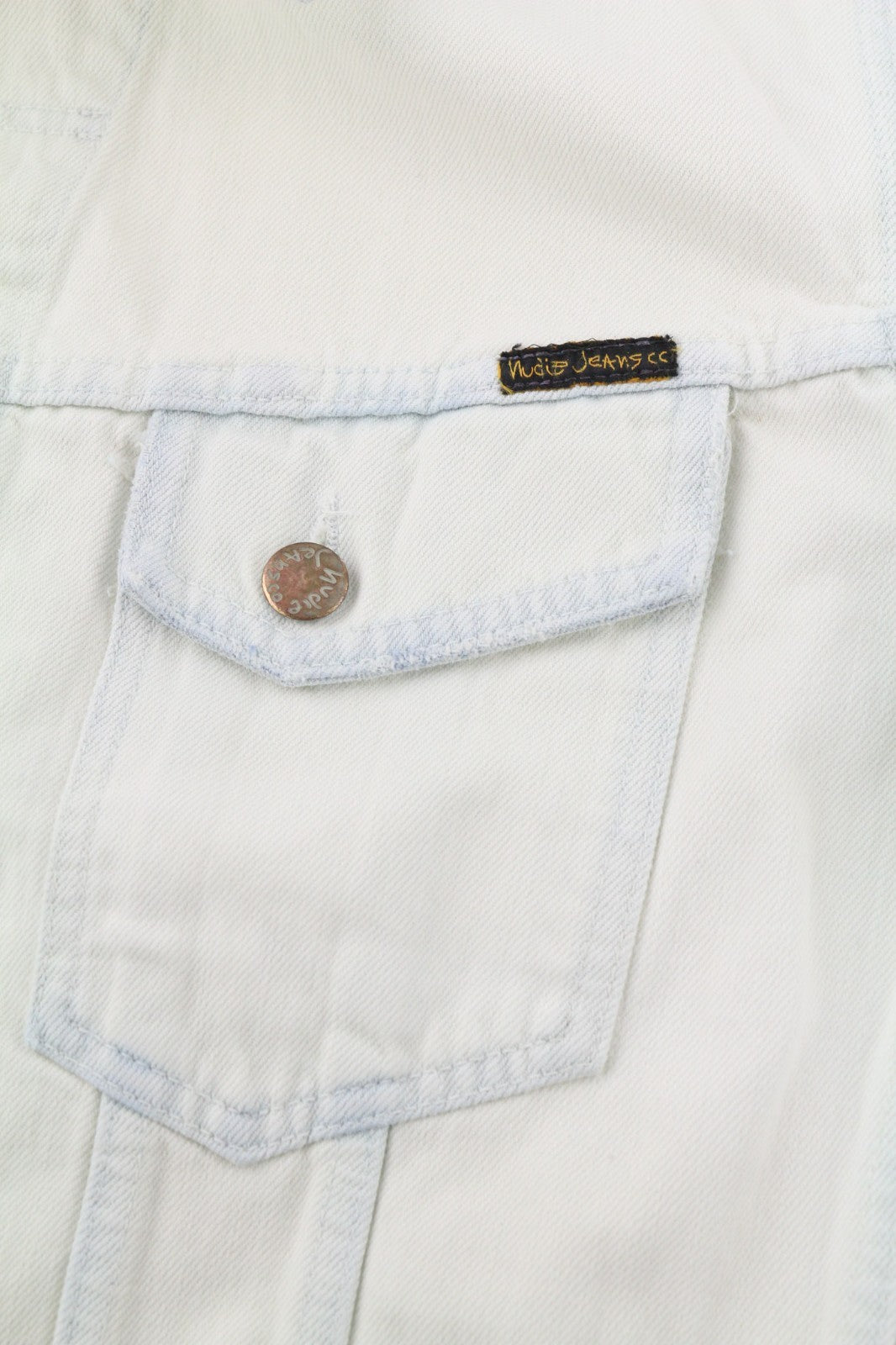 NUDIE JEANS Terry vyriška striukė su sagomis M dydžio „Extreme Bleach Light Spread“ 