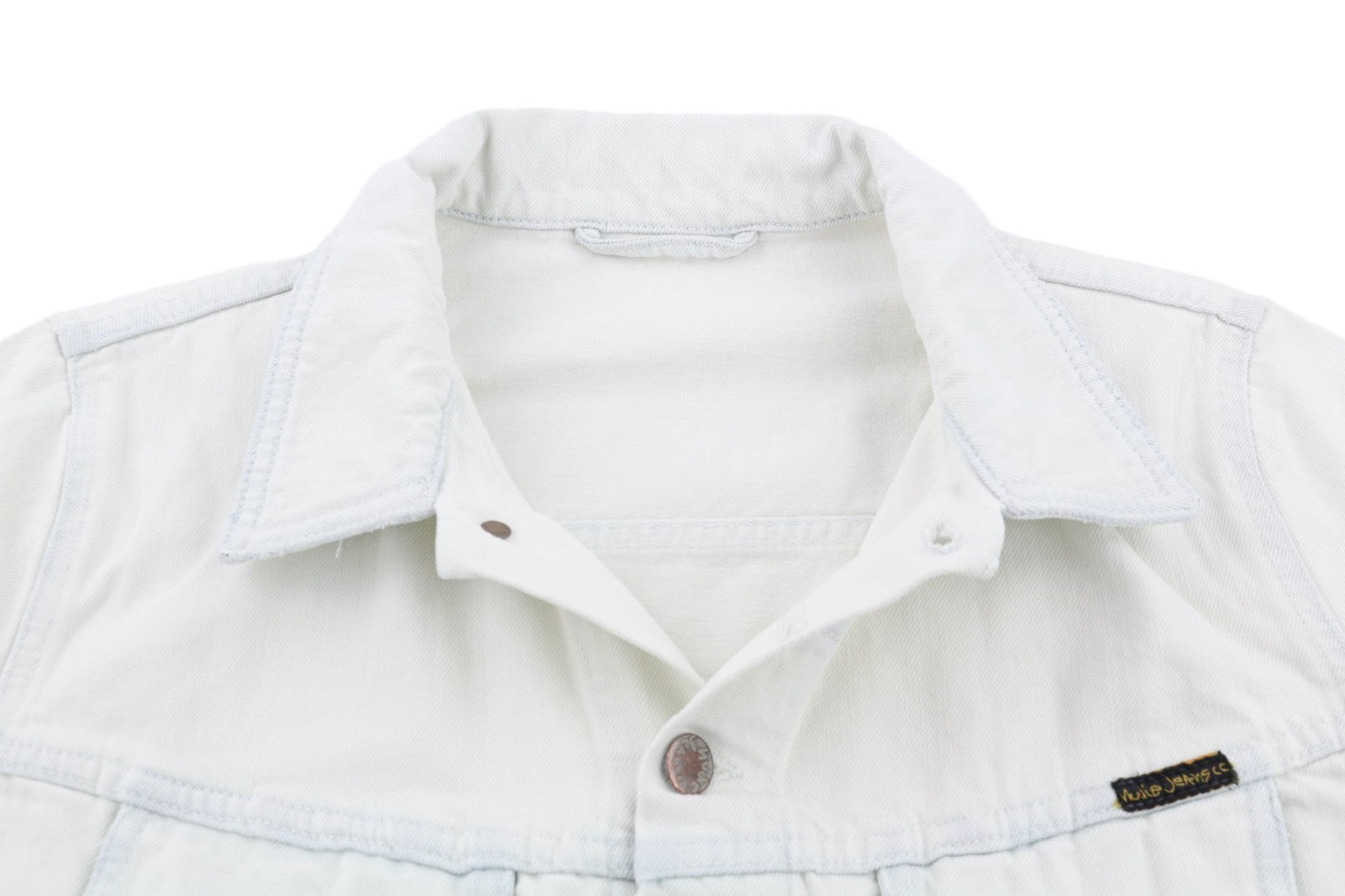 NUDIE JEANS Terry Men's M Extreme Bleach Light Spread Neck Denim Jacket