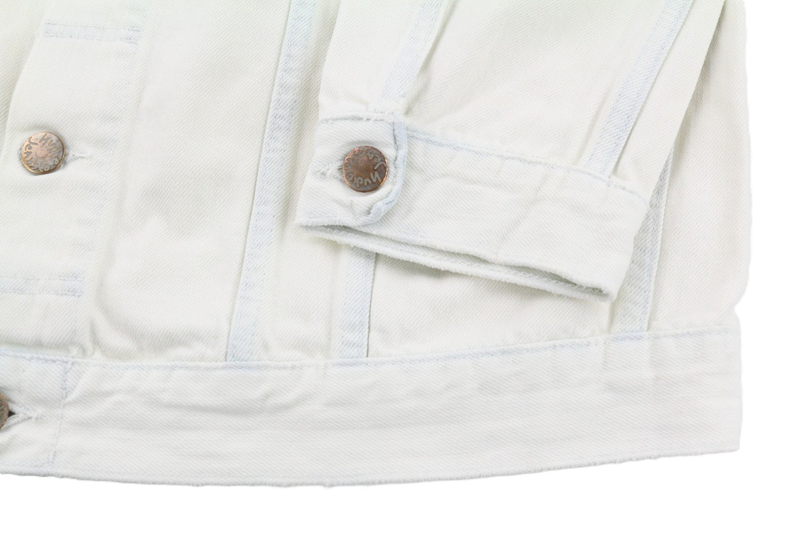 NUDIE JEANS Terry Men's XL Extreme Bleach Light Button Spread Pockets Jacket