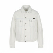 NUDIE JEANS Terry Men's XL Extreme Bleach Light White Spread Denim Logo Jacket