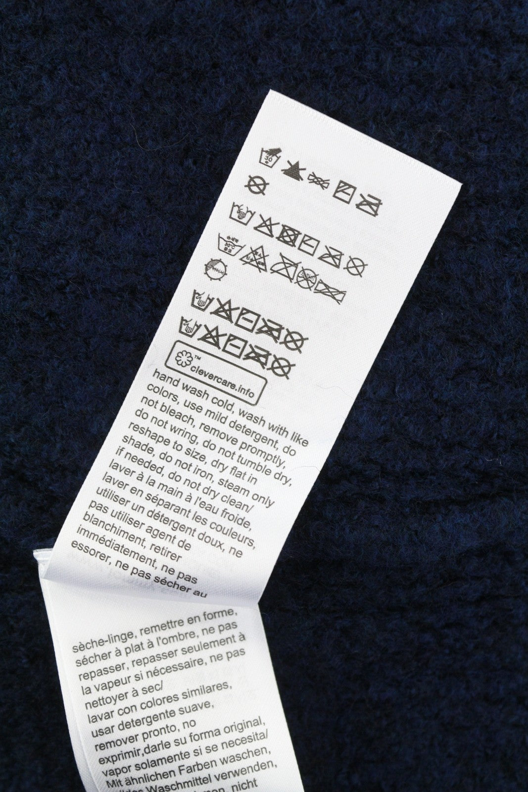 TOMMY HILFIGER Req Waffle Men Jumper L Navy Wool Blend Knit Crew Neck Pullover