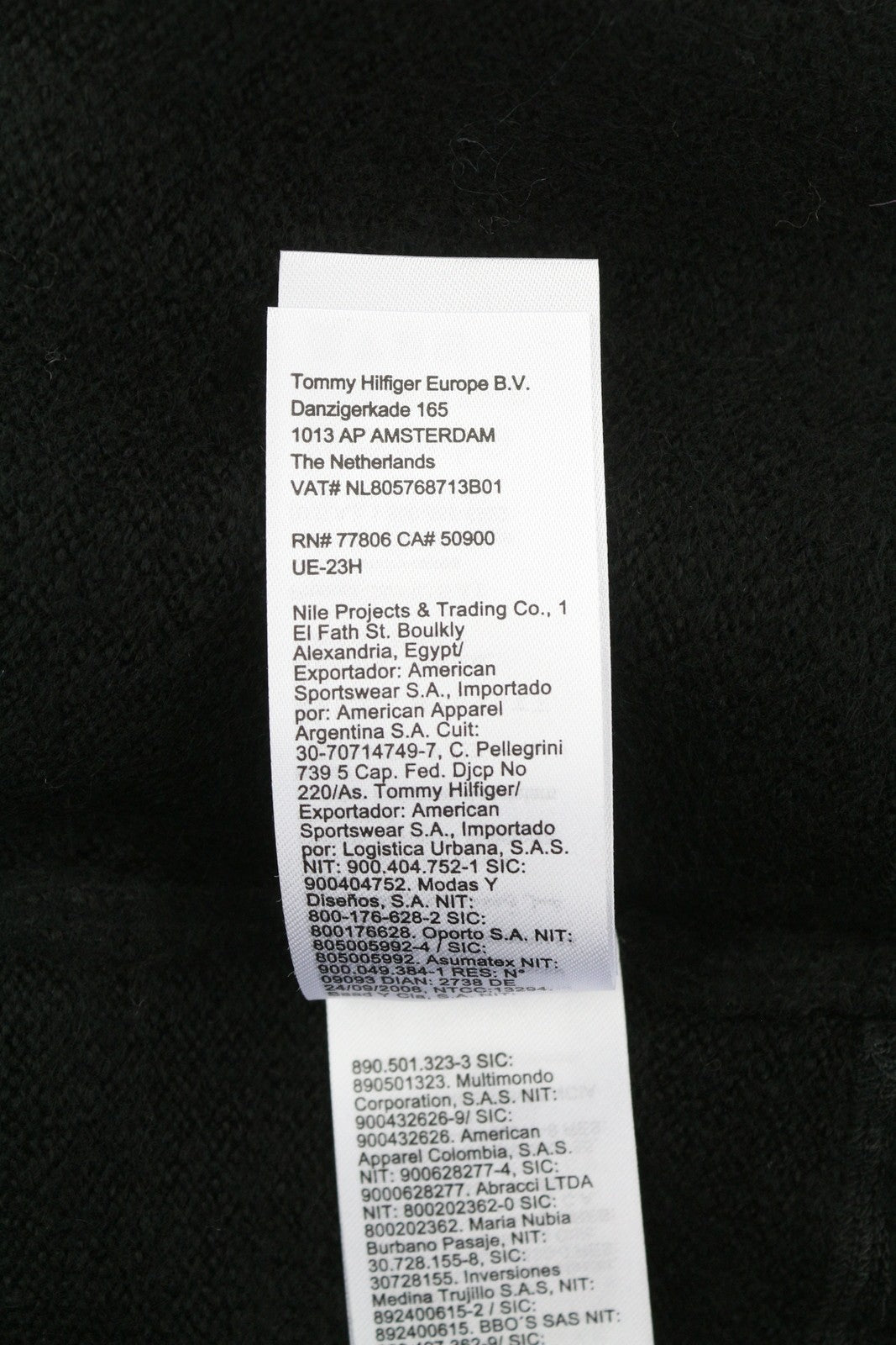 TOMMY HILFIGER Req Raolan Men Jumper XL Black Crew Neck Tight-Knit Pullover