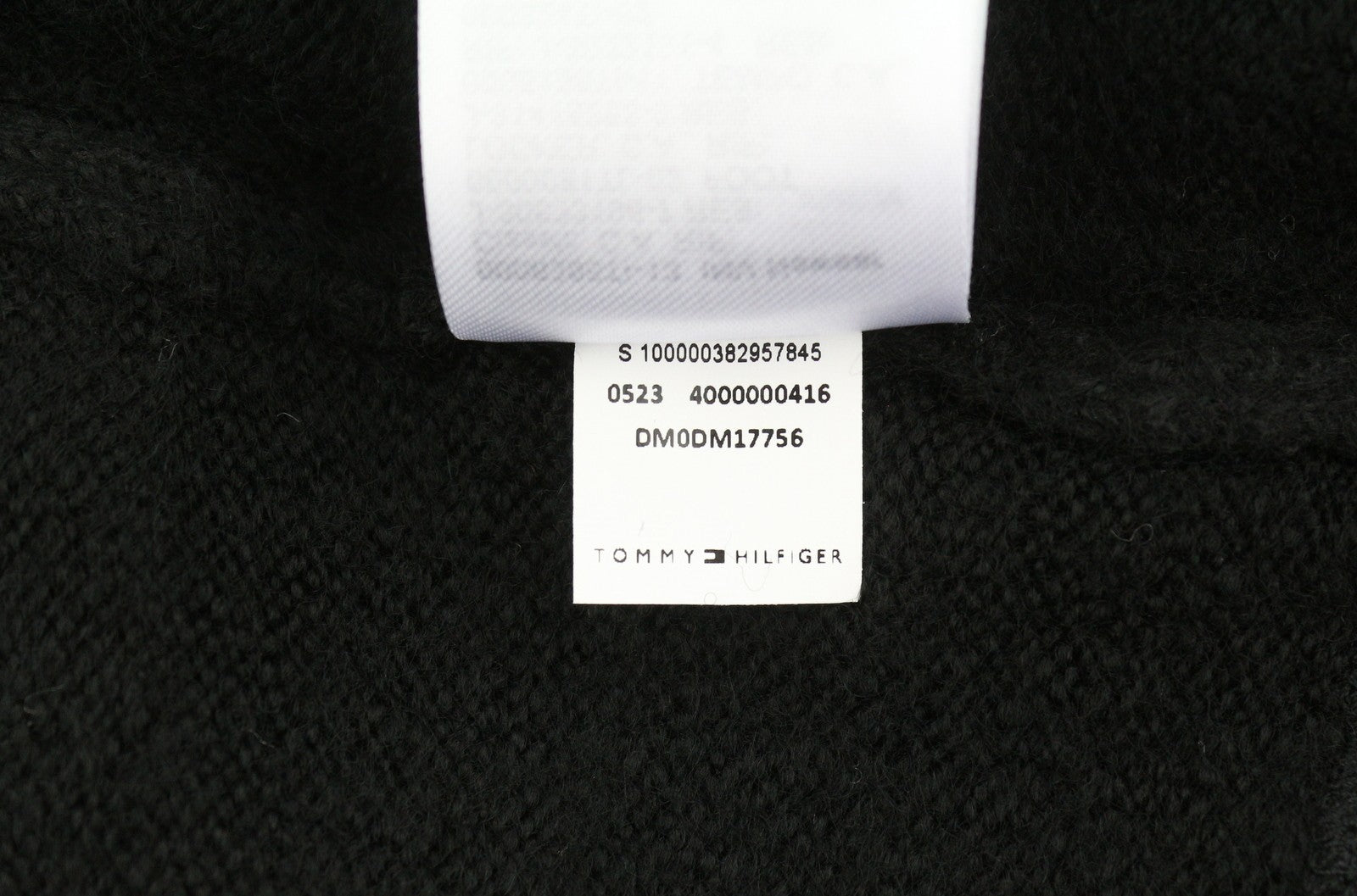 TOMMY HILFIGER Req Raolan Men Jumper XL Black Crew Neck Tight-Knit Pullover