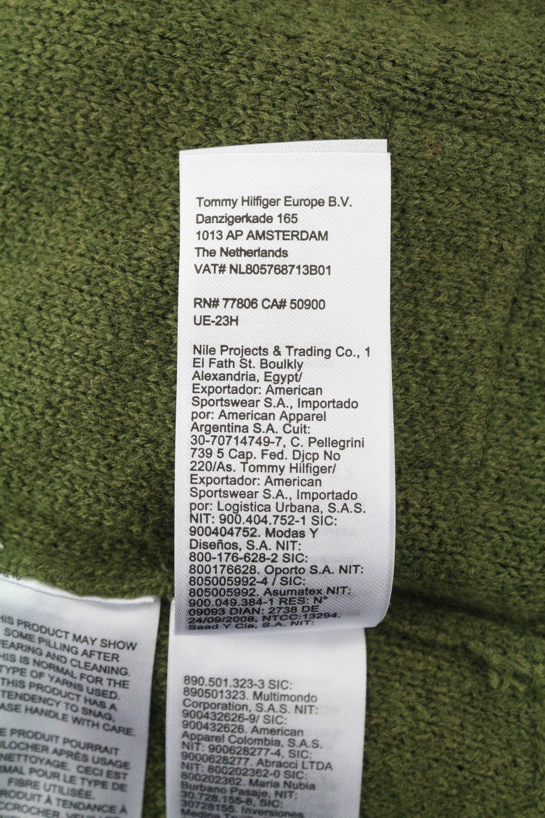 TOMMY HILFIGER Req Structured Men Jumper 2XL Olive Green Crew Neck Knit Pullover