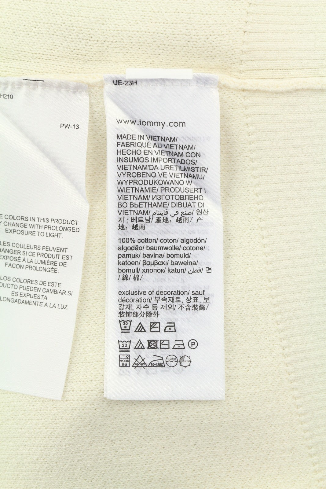 TOMMY HILFIGER Monotype Colour Block Crew Neck Men Jumper S Cotton Knit Pullover