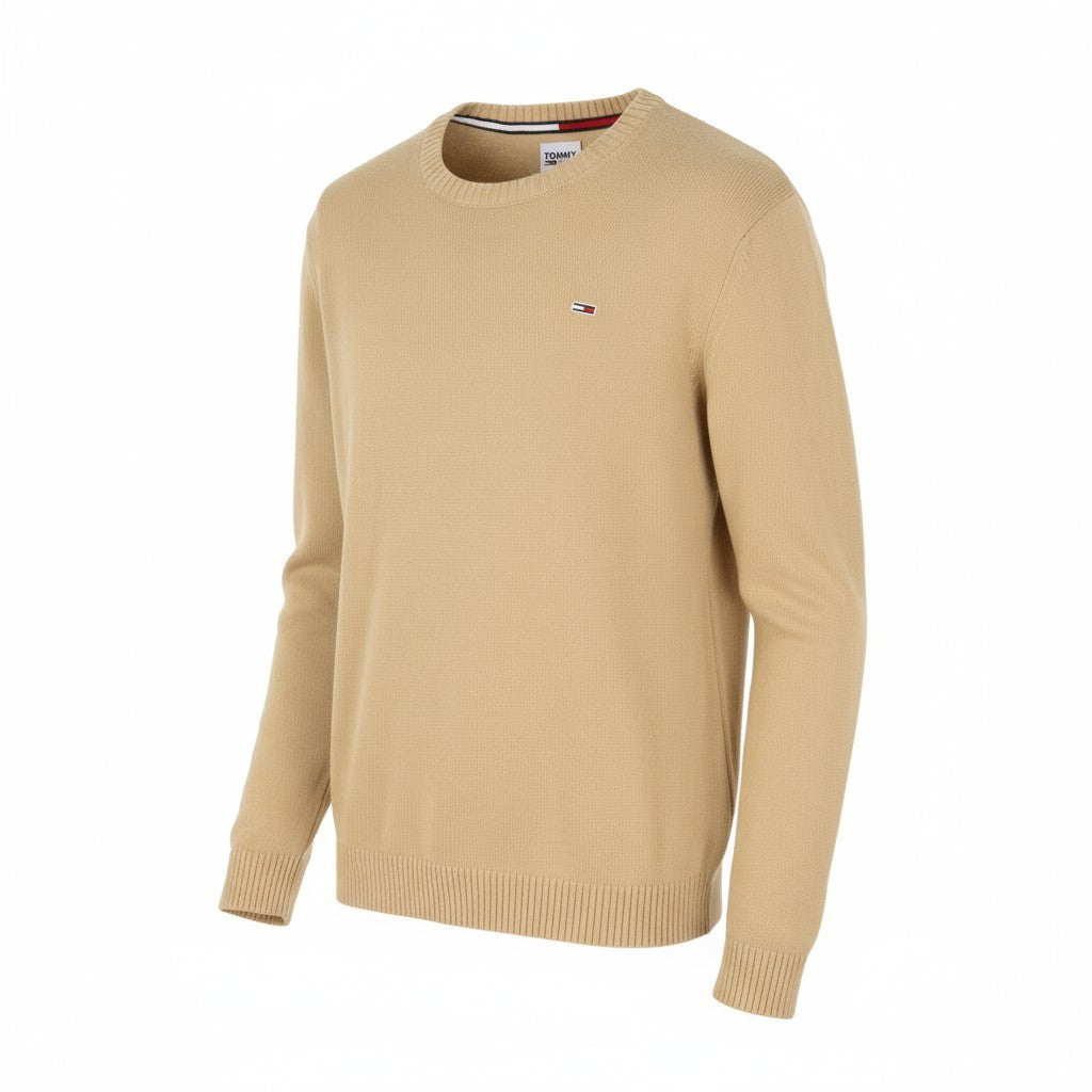 TOMMY HILFIGER Essential Crew Neck Men Jumper 2XL Tawny Sand Crew Neck Pullover