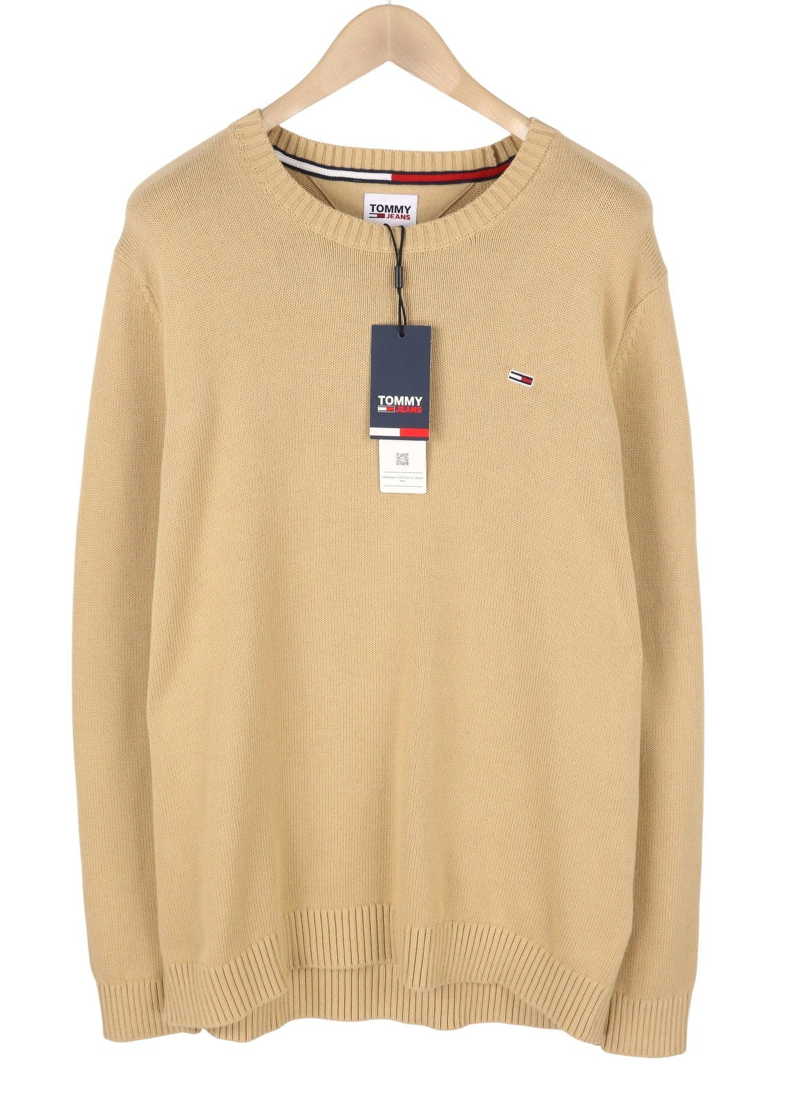 TOMMY HILFIGER Essential Crew Neck Men Jumper 2XL Tawny Sand Crew Neck Pullover