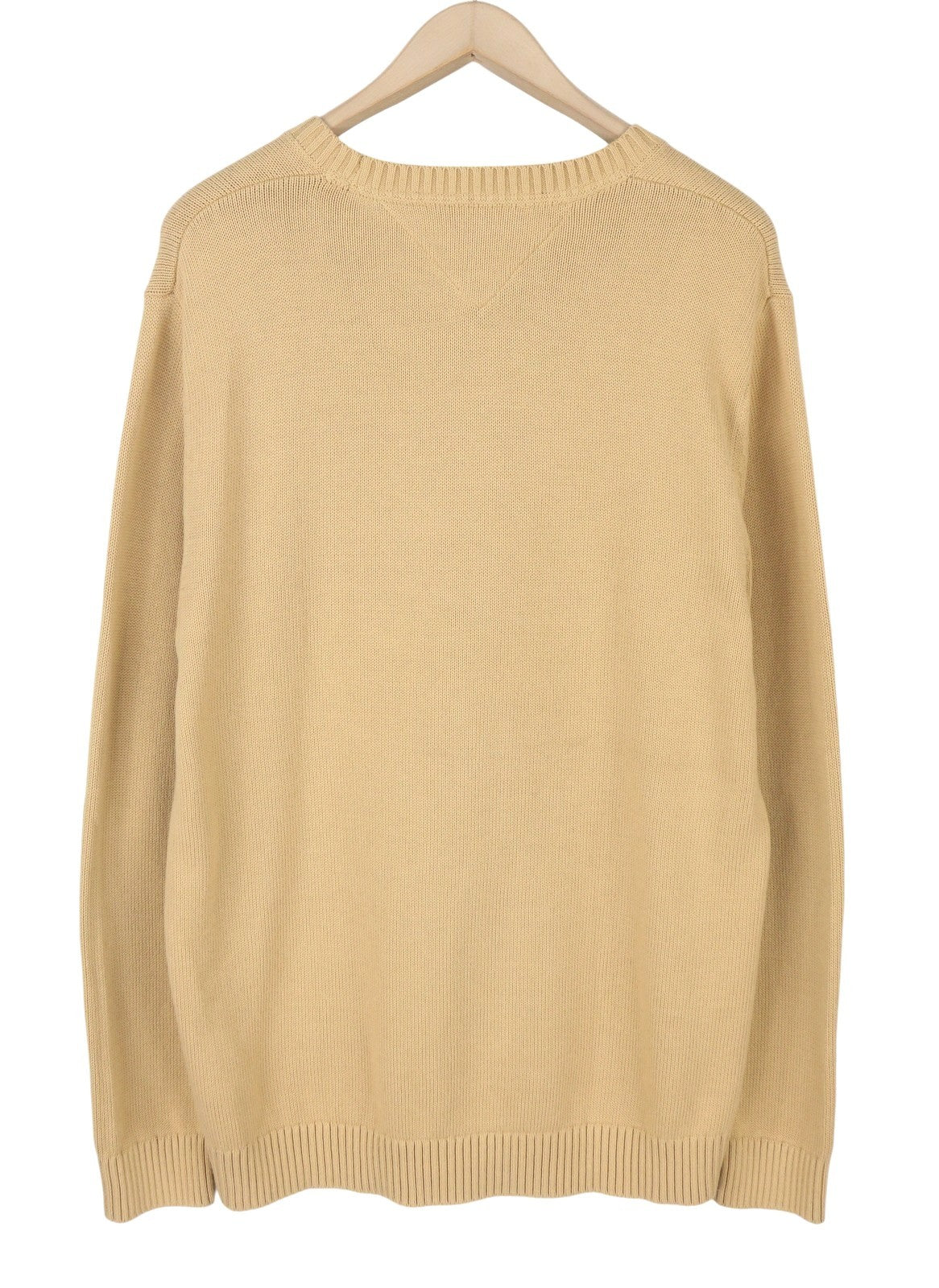 TOMMY HILFIGER Essential Crew Neck vyriškas megztinis su 2XL gelsvai rudu apvaliu kaklu 