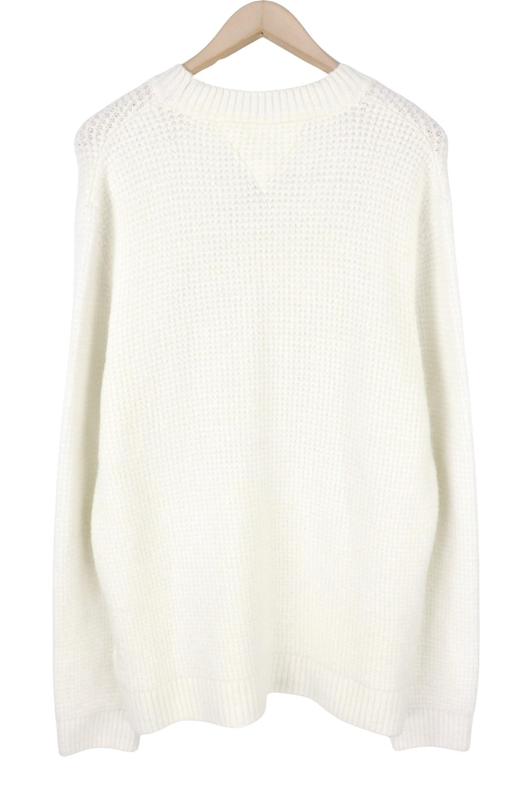 TOMMY HILFIGER Req Waffle Men Jumper L Ancient White Melan Crew Neck Pullover