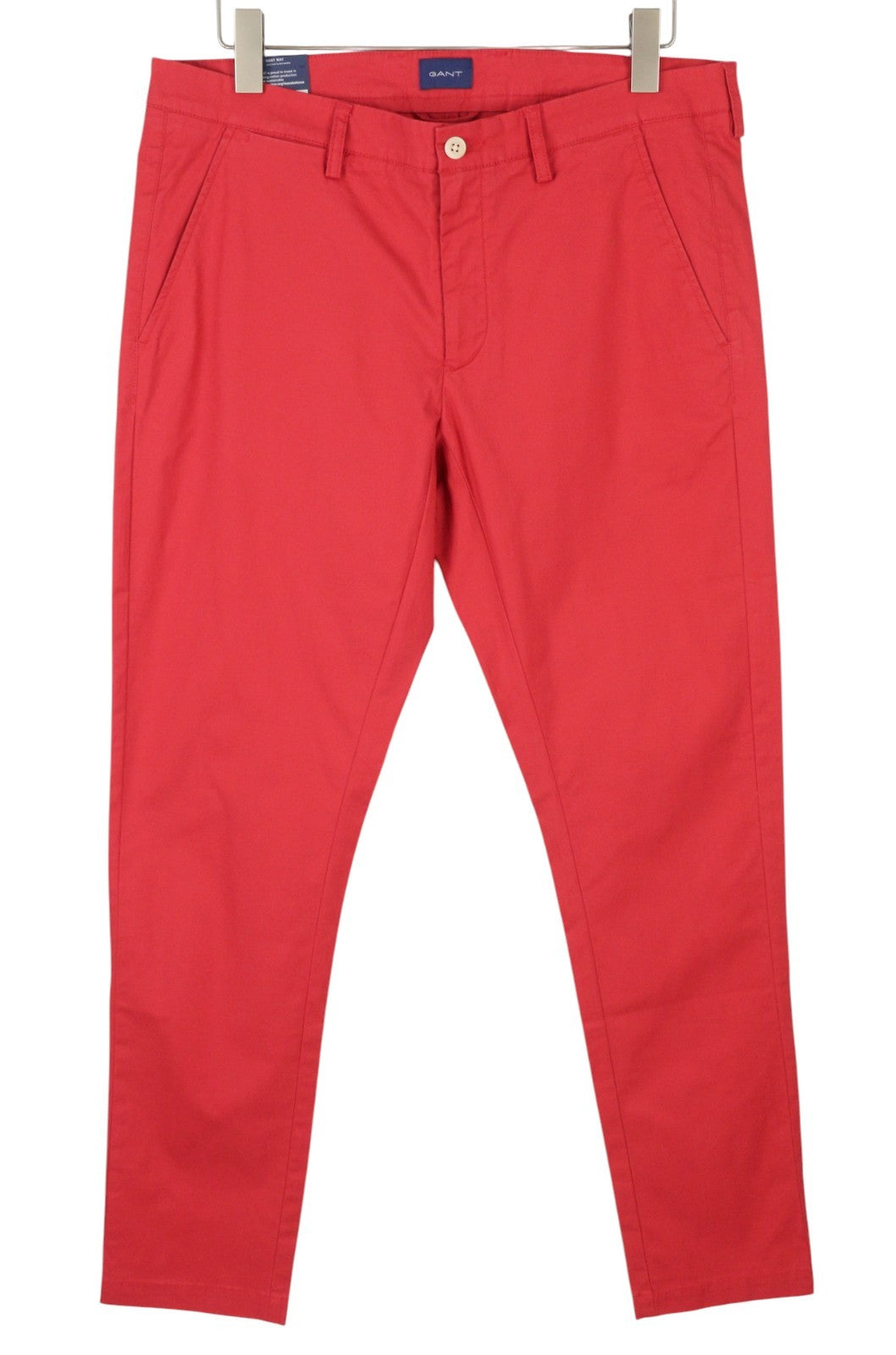 GANT Hallden Sunfaded Chinos Men Trousers W35/L34 Cardinal Red Slim Fit Zip