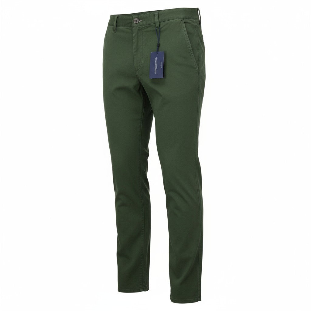 GANT Brushed Extra Slim Chino Men Trousers W32/L34 Thyme Green Zip Fly Logo