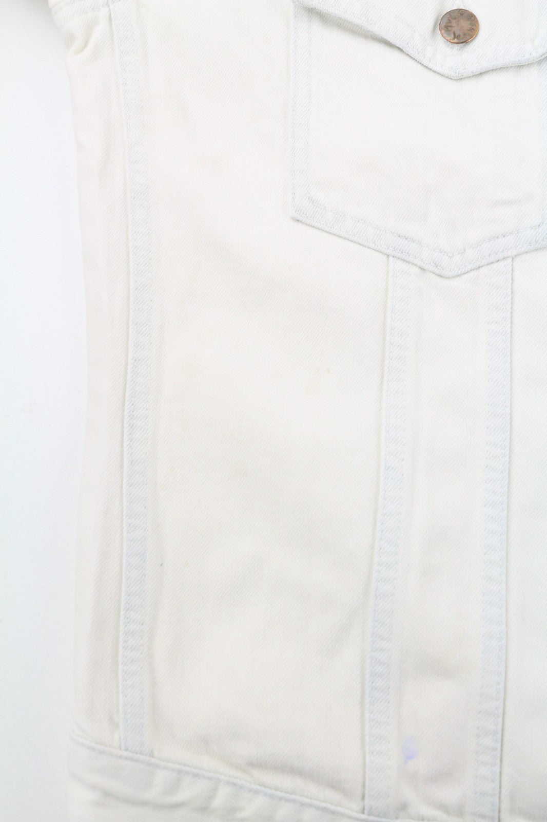 NUDIE JEANS Terry vyriška XL dydžio „Extreme Bleach Denim“ striukė su sagomis ir kišenėmis 