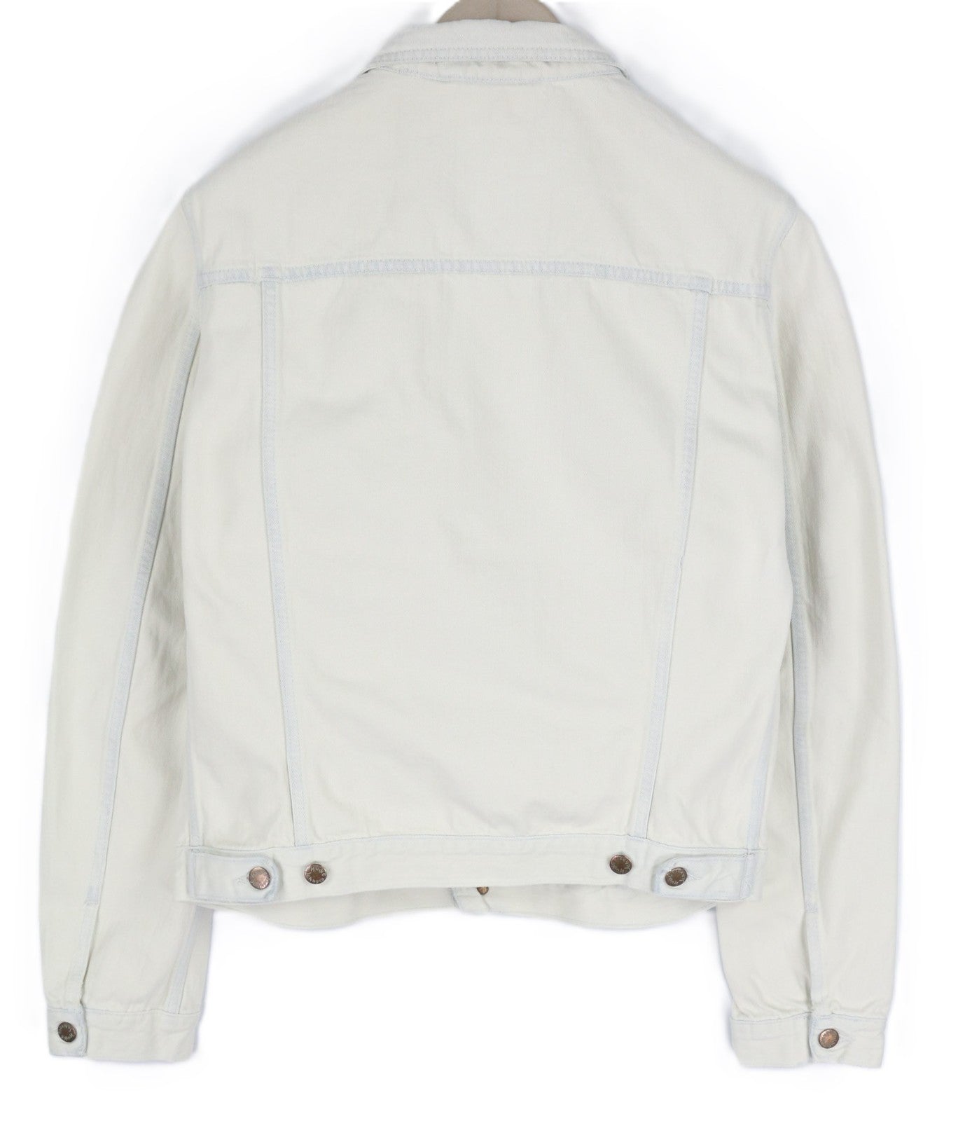 NUDIE JEANS Terry vyriška XL dydžio „Extreme Bleach Denim“ striukė su sagomis ir kišenėmis 