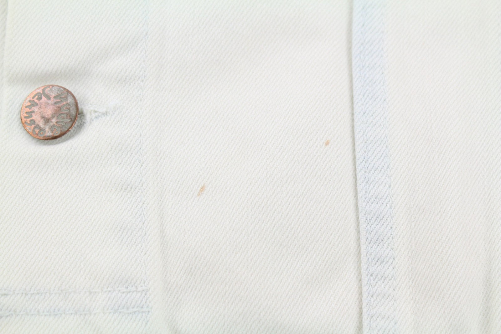 NUDIE JEANS Terry vyriška XL dydžio „Extreme Bleach Denim“ striukė su sagomis ir kišenėmis 