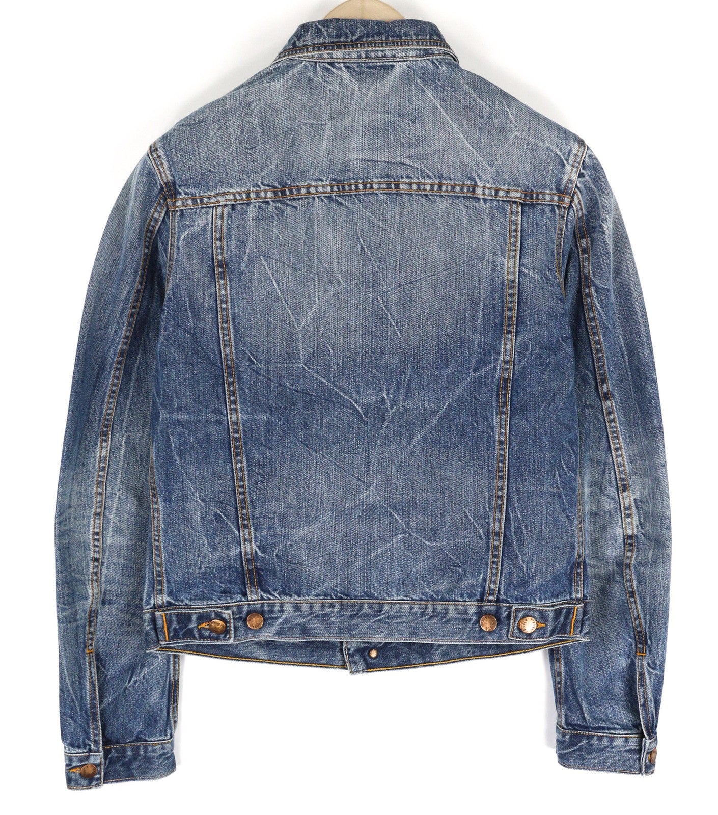 NUDIE JEANS Terry Men's M Washed Organic Light Vintage Logo Spread Button Jacket