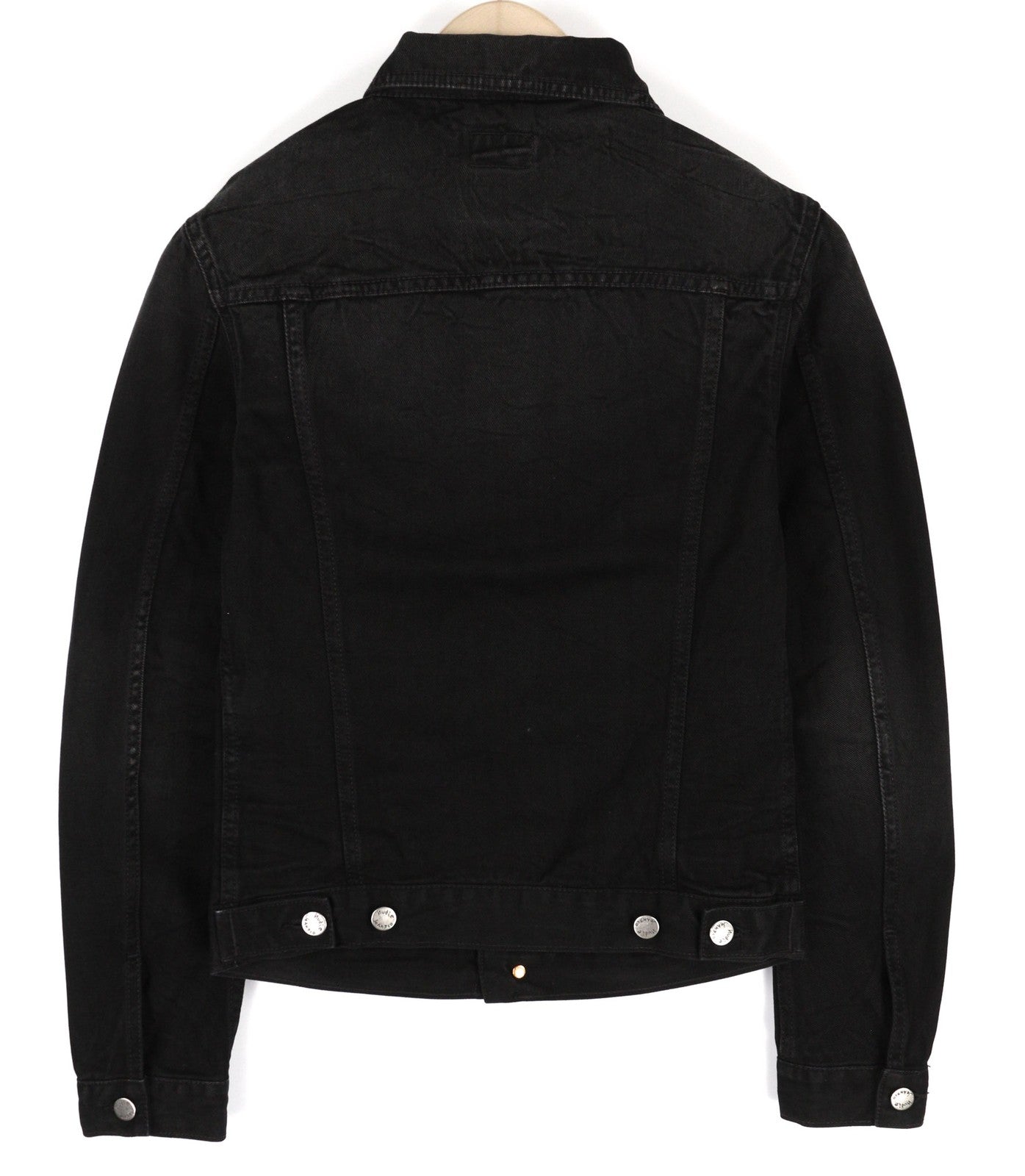 NUDIE JEANS Billy Men's XS Dark Shist Denim Buttons Black Pockets Jacket