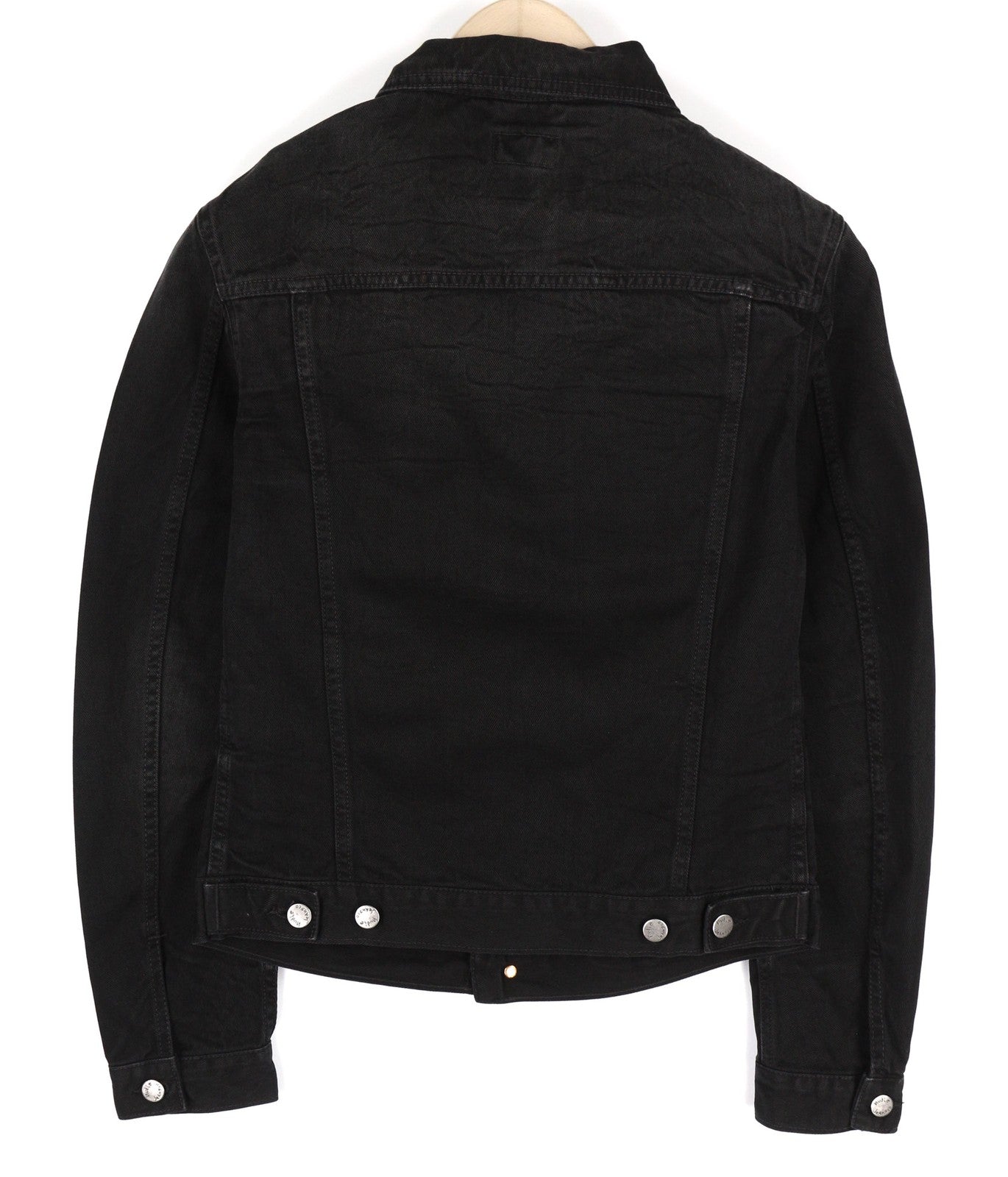 NUDIE JEANS Billy Men's S Dark Shist Denim Spread Button Black Pockets Jacket