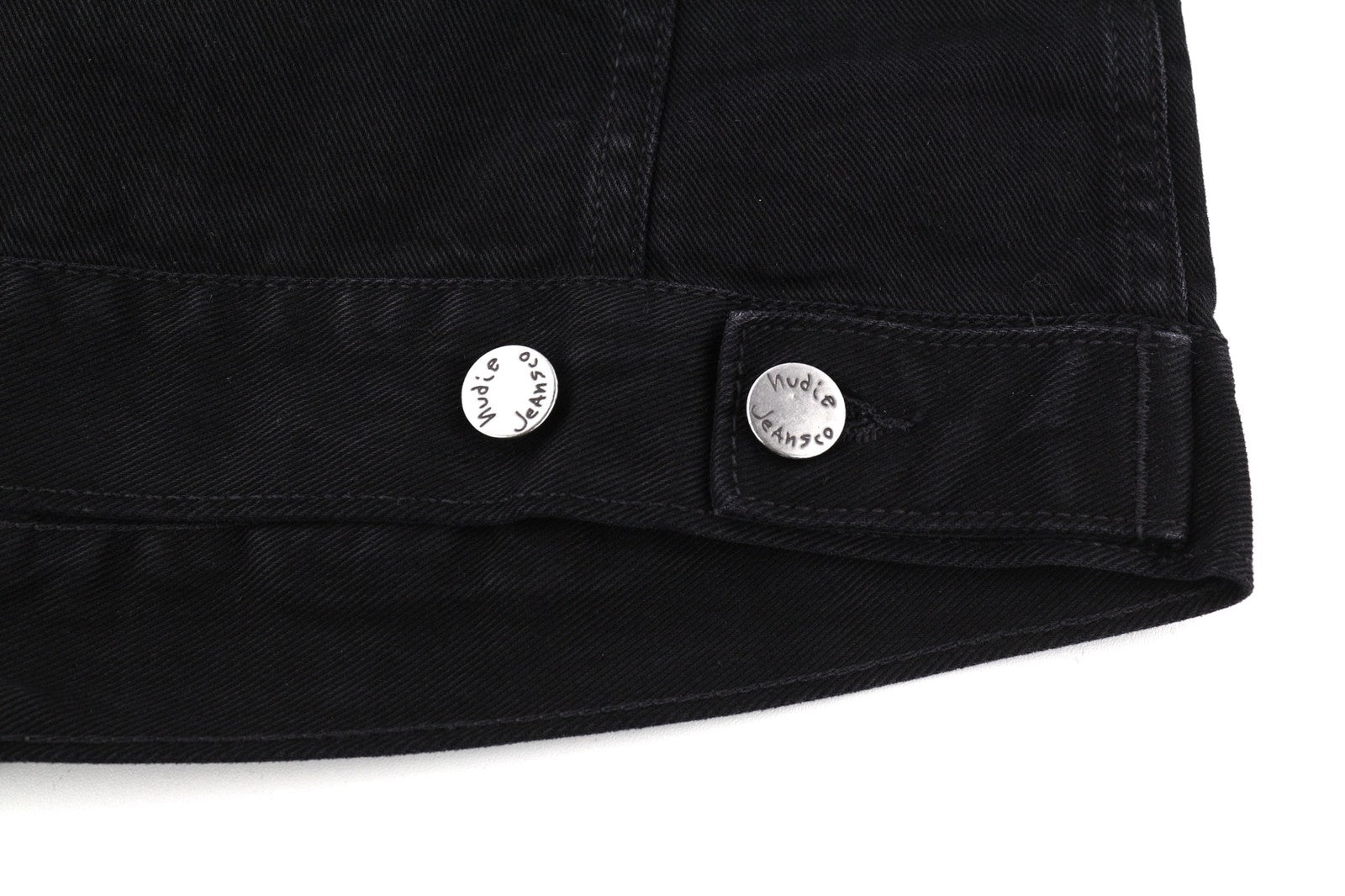 NUDIE JEANS Billy Men's S Dark Shist Denim Spread Button Black Pockets Jacket