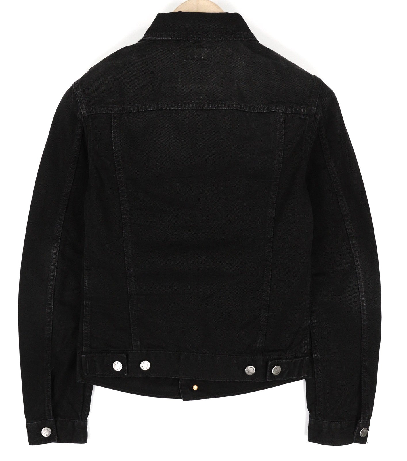 NUDIE JEANS Billy Men's XS Dark Shist Denim Spread Button Black Pockets Jacket