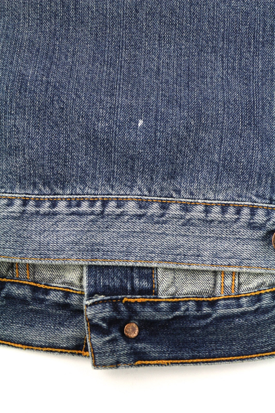 NUDIE JEANS Billy Men's S Crunch Blue Washed Denim Button Spread Logo Jacket