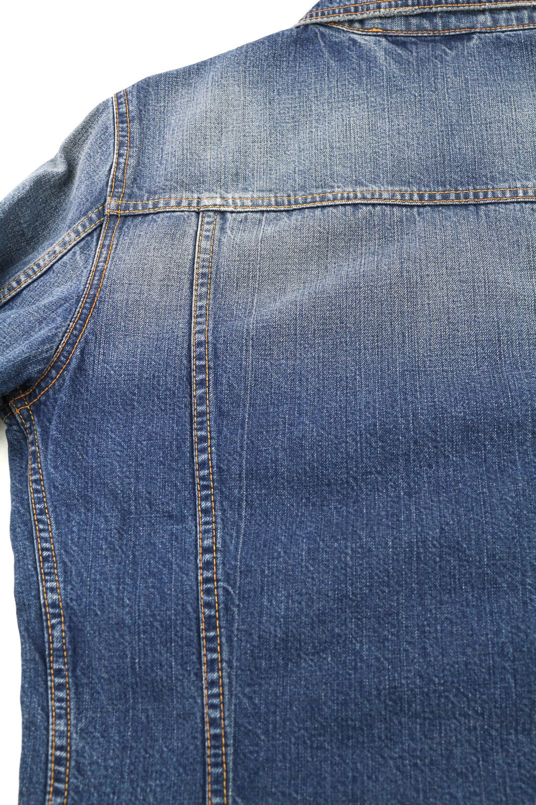 NUDIE JEANS Terry Men's S Recycled Worn In Blue Washed Denim Buttoned Jacket