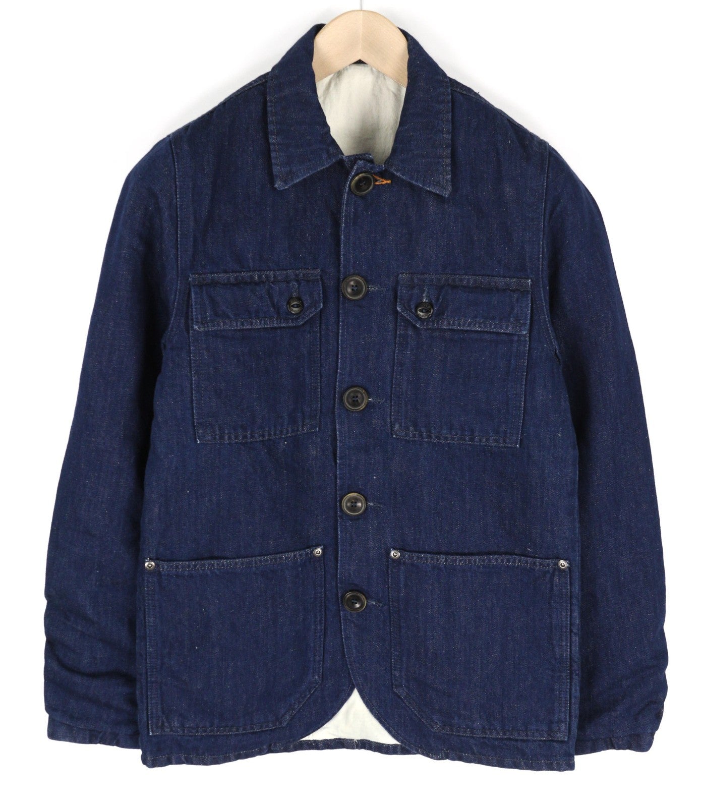 NUDIE JEANS Ricco Dark Hemp Men's XS Blue Cotton Blend Collared Denim Jacket