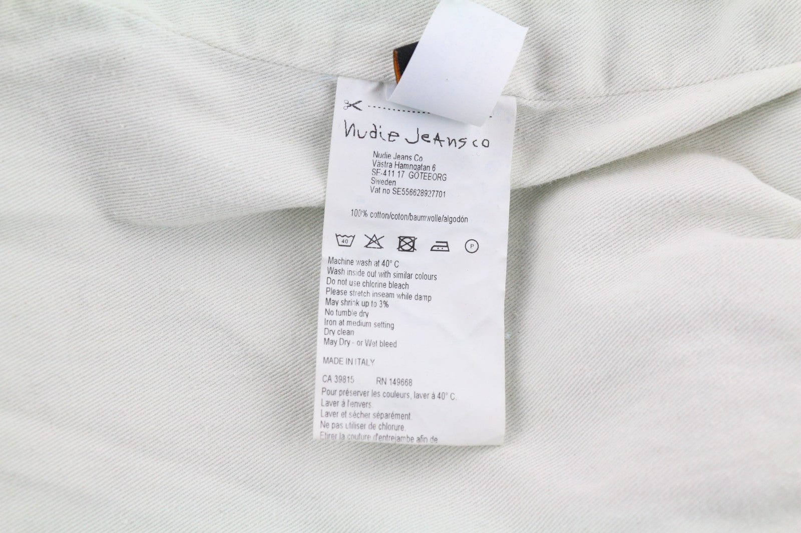 NUDIE JEANS Gudrun Camo Denim Women's S Blue Patterned Cotton Bomber Jacket