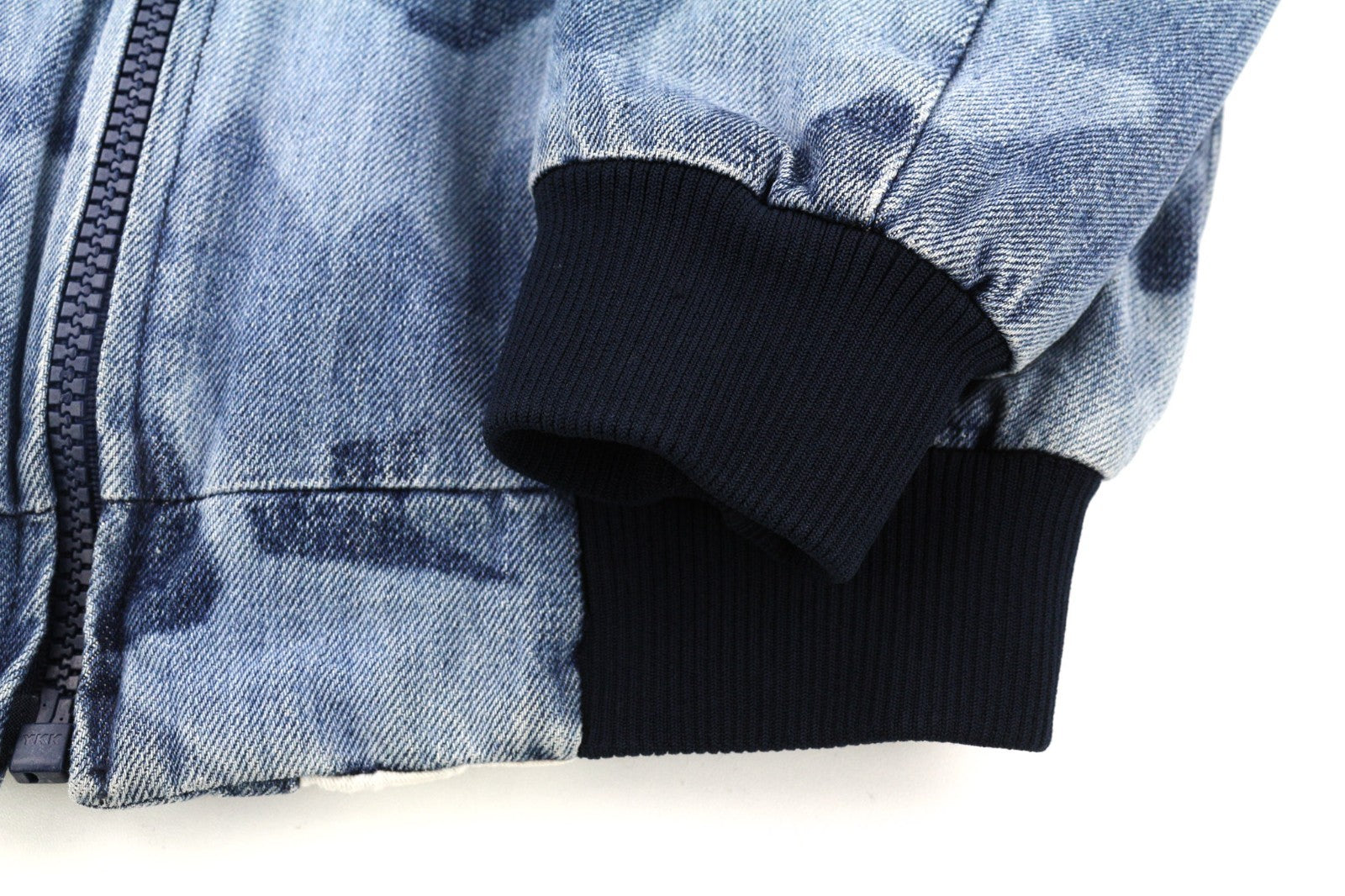 NUDIE JEANS Gudrun Camo Denim Women's S Blue Patterned Cotton Bomber Jacket