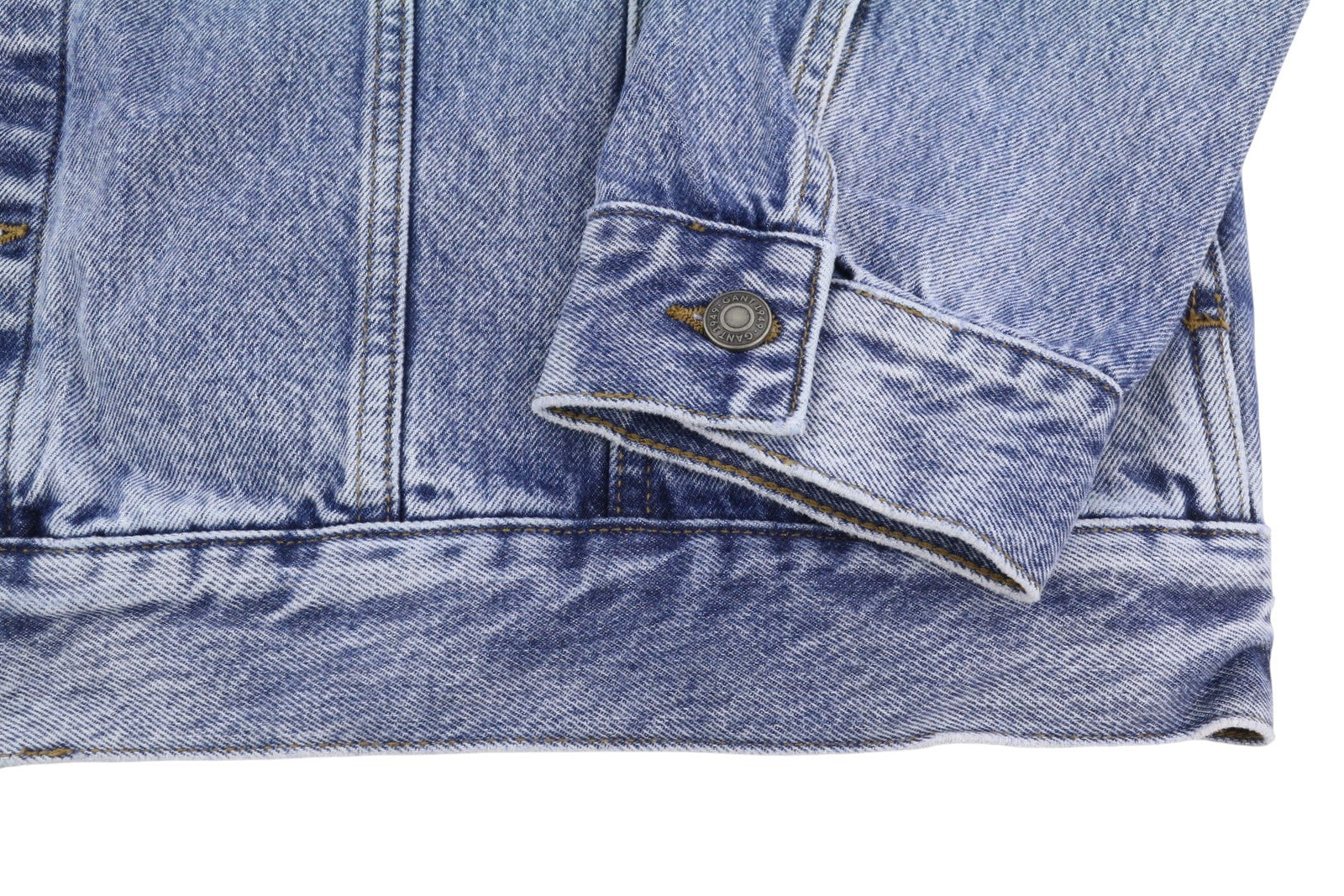 GANT Denim Trucker Men Jacket 2XL Light Blue Broken In Faded Button-Up Spread