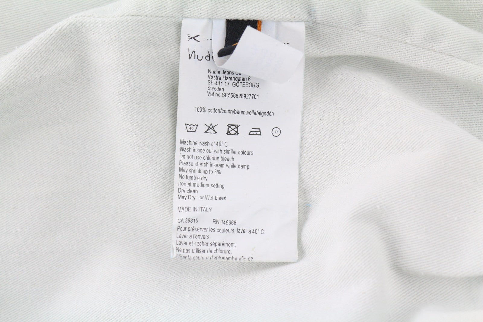 NUDIE JEANS Gudrun Camo Denim Women's S Blue Cotton Camouflage Bomber Jacket